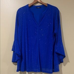 Valolia Royal Blue Sparkle Blouse